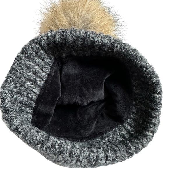 Bula Gray Chunky Wool Blend Knit Hat with Pom - Picture 3 of 10